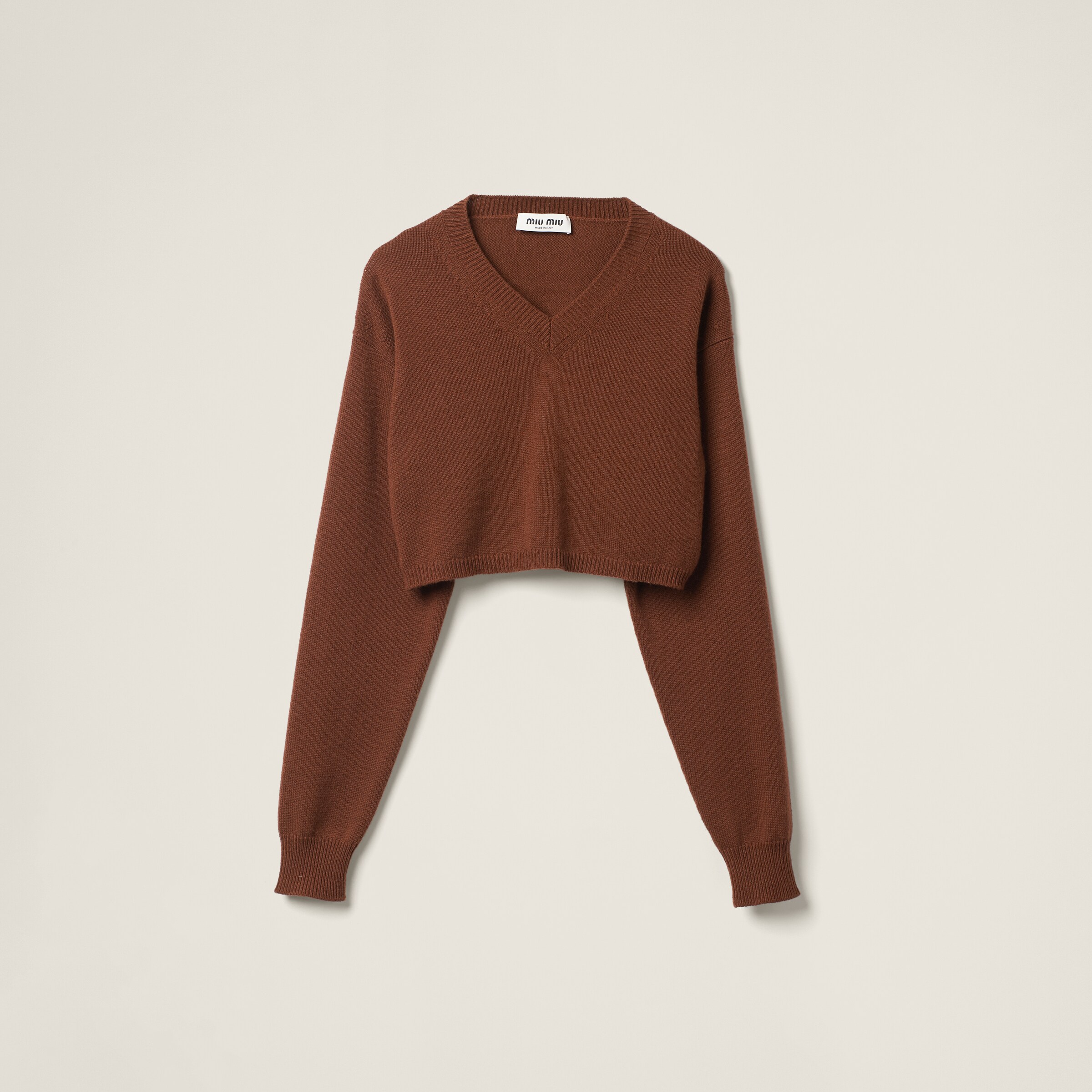 Miu Miu Cashmere Sweater In Tobacco