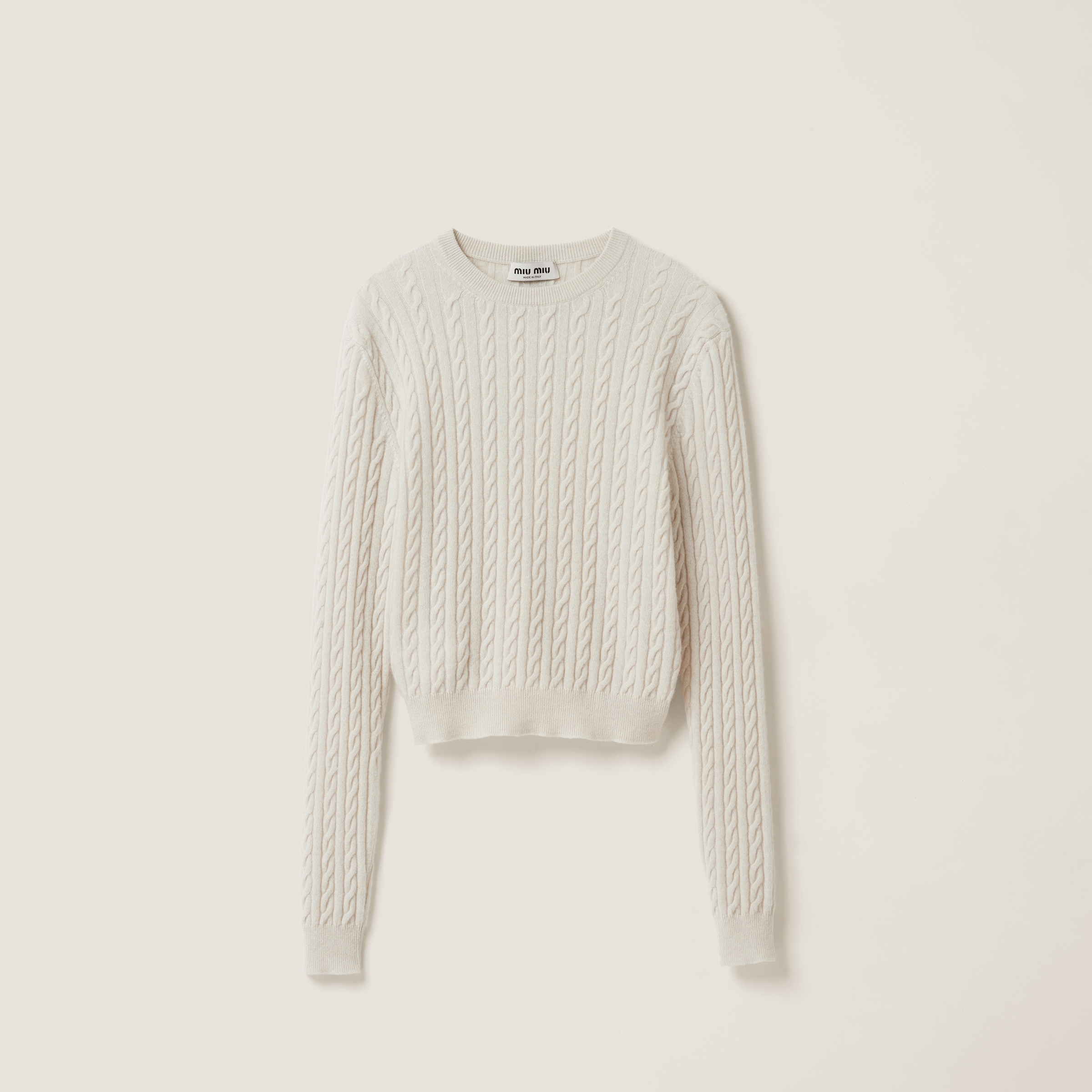 Chalk White Cashmere Sweater Miu Miu