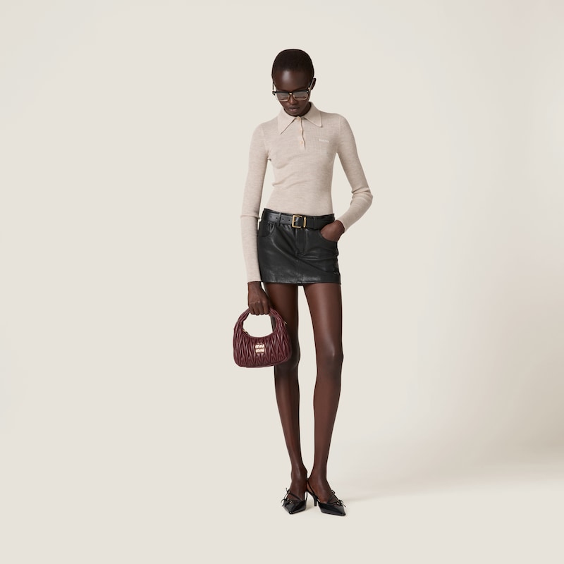 캐시미어 및 실크 니트 폴로 셔츠