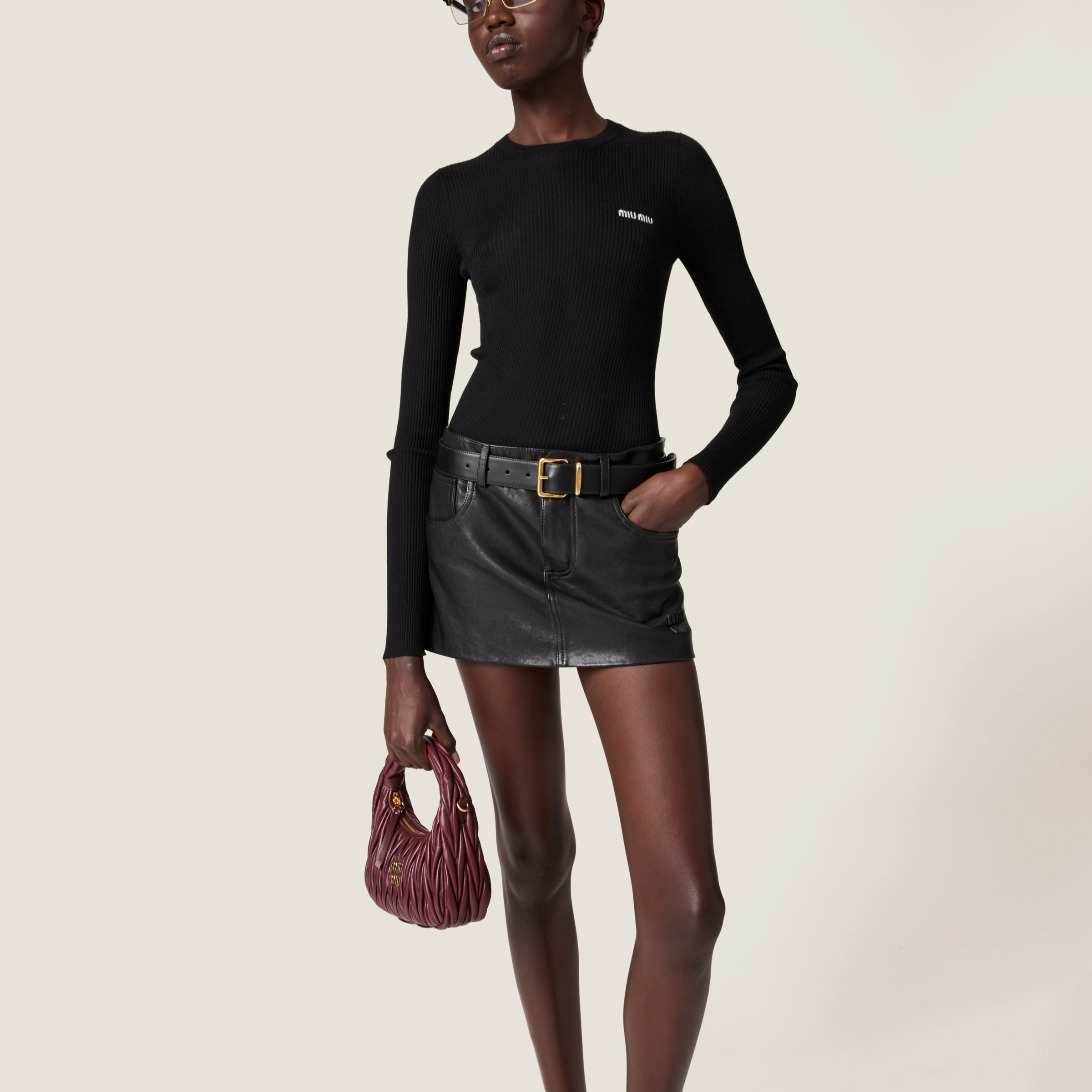 Miu Miu Cashmere And Silk Sweater In Black