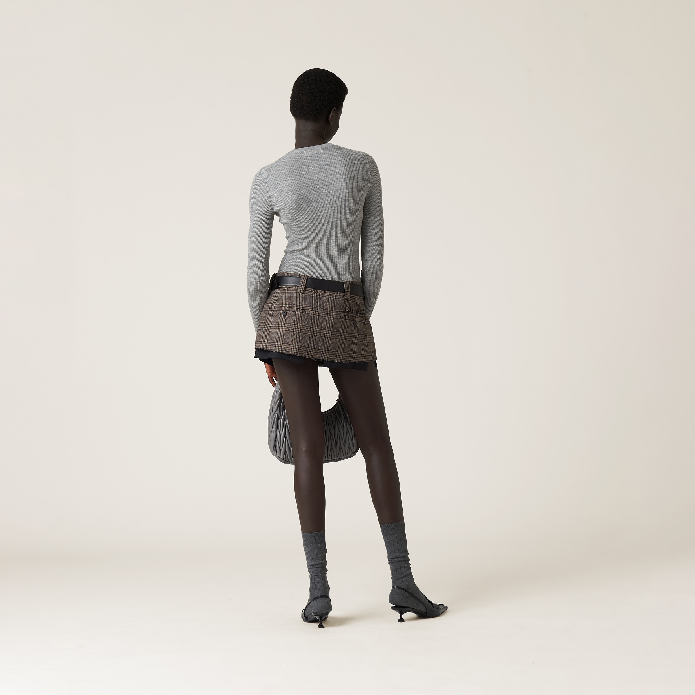 Grey Cashmere And Silk Sweater | Miu Miu
