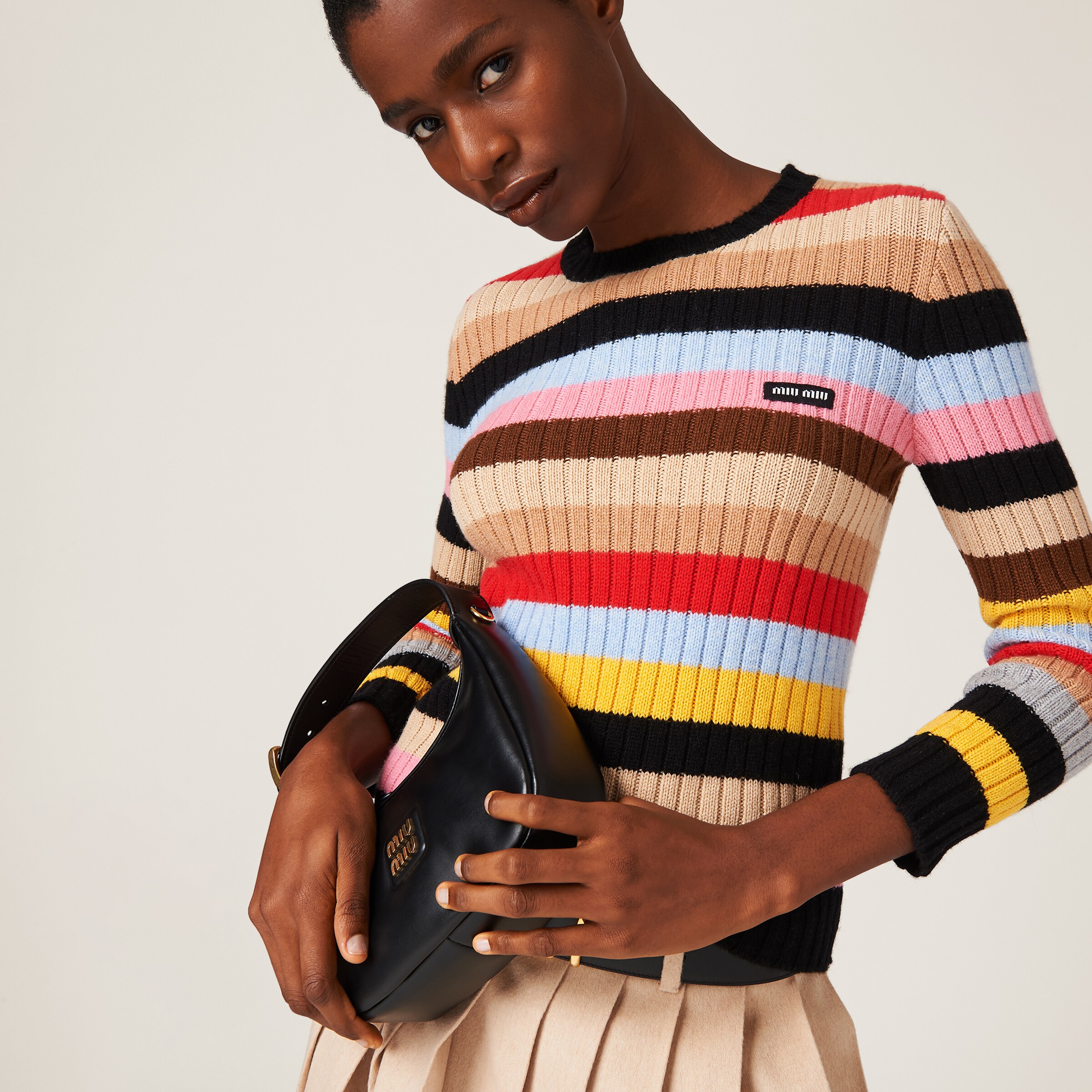 MIUMIU 26S STRIPED PULLOVER SWEATER 880 main image 0