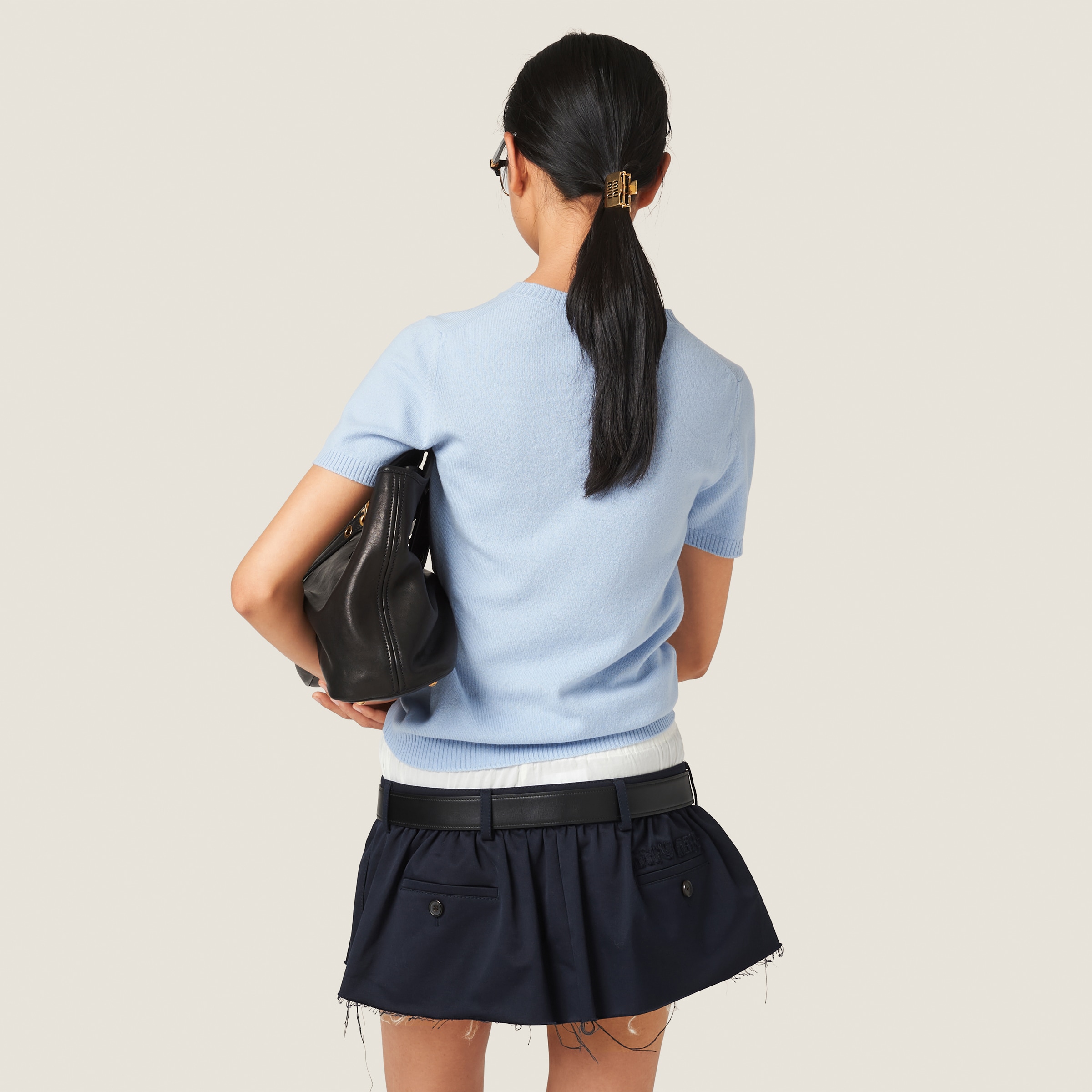 Miu Miu Cashmere Sweater In Light Blue