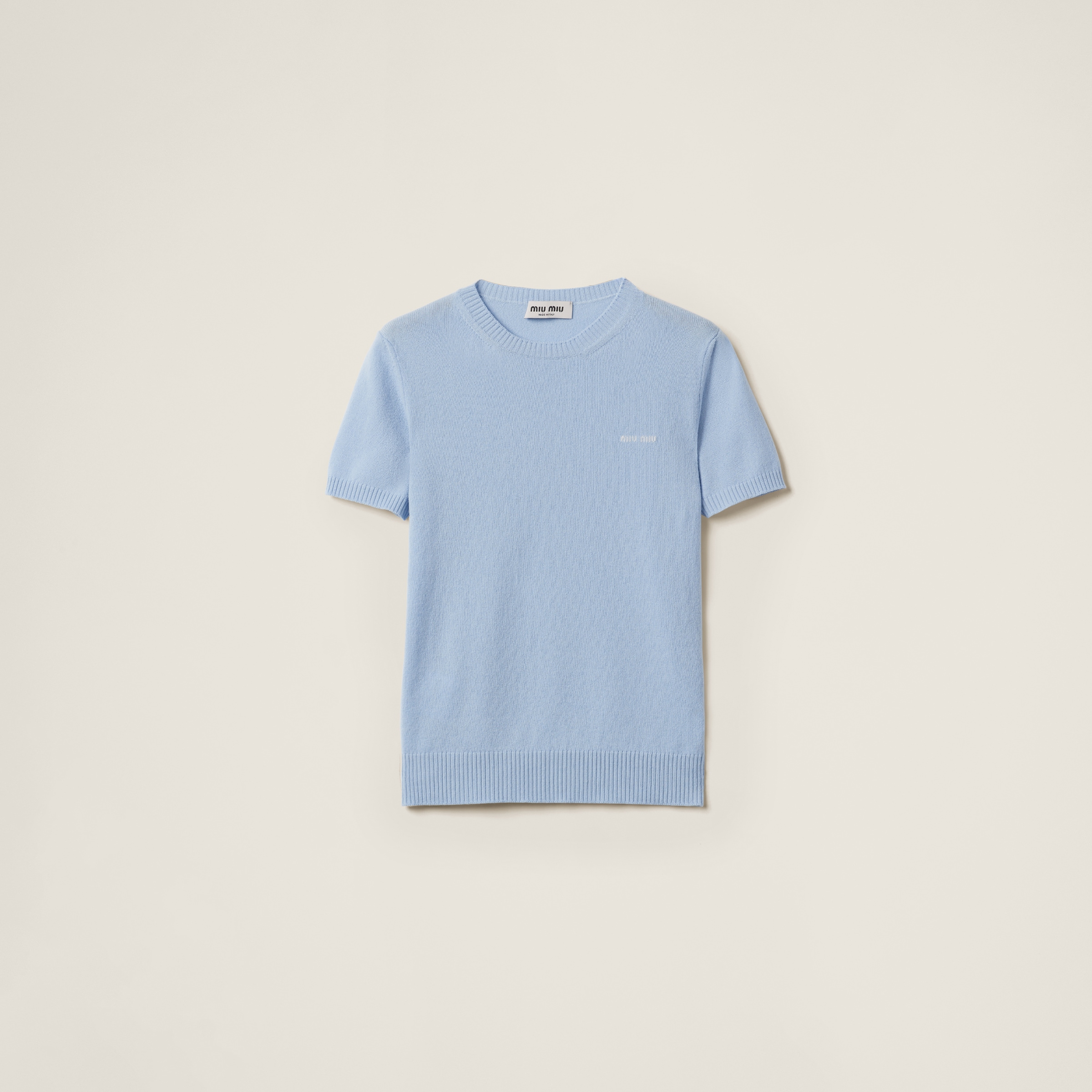 Miu Miu Cashmere Sweater In Light Blue