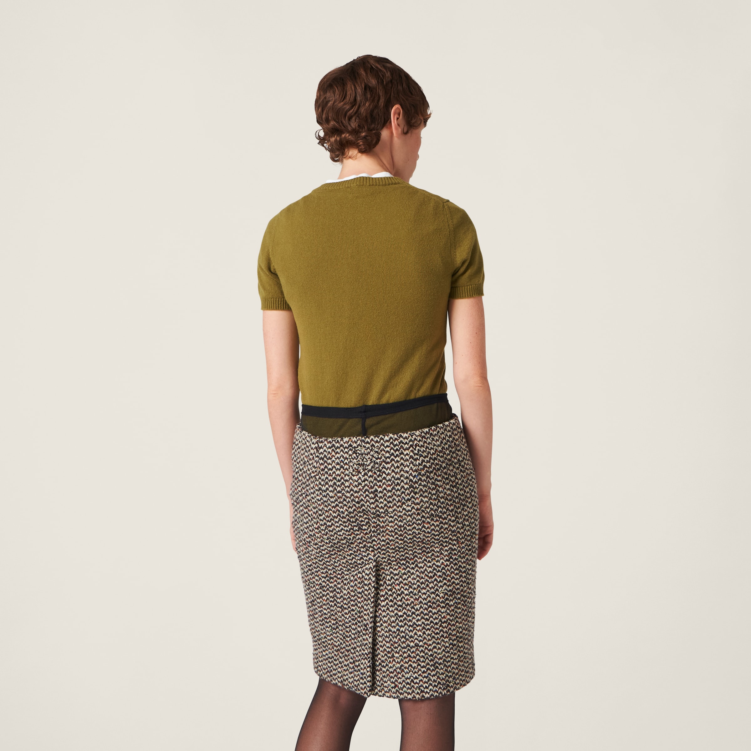 Shop Miumiu Cashmere Sweater In Fern Green