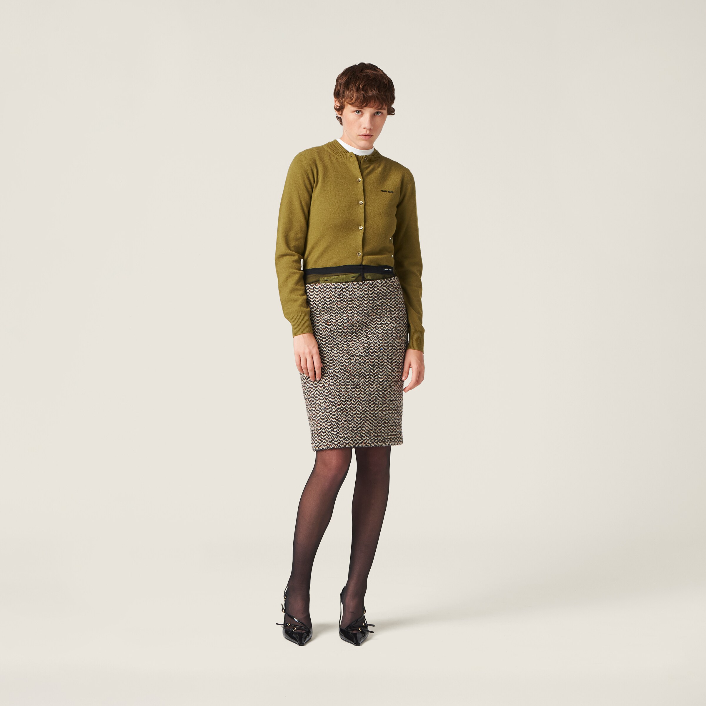 Miu Miu Cashmere Sweater In Fern Green