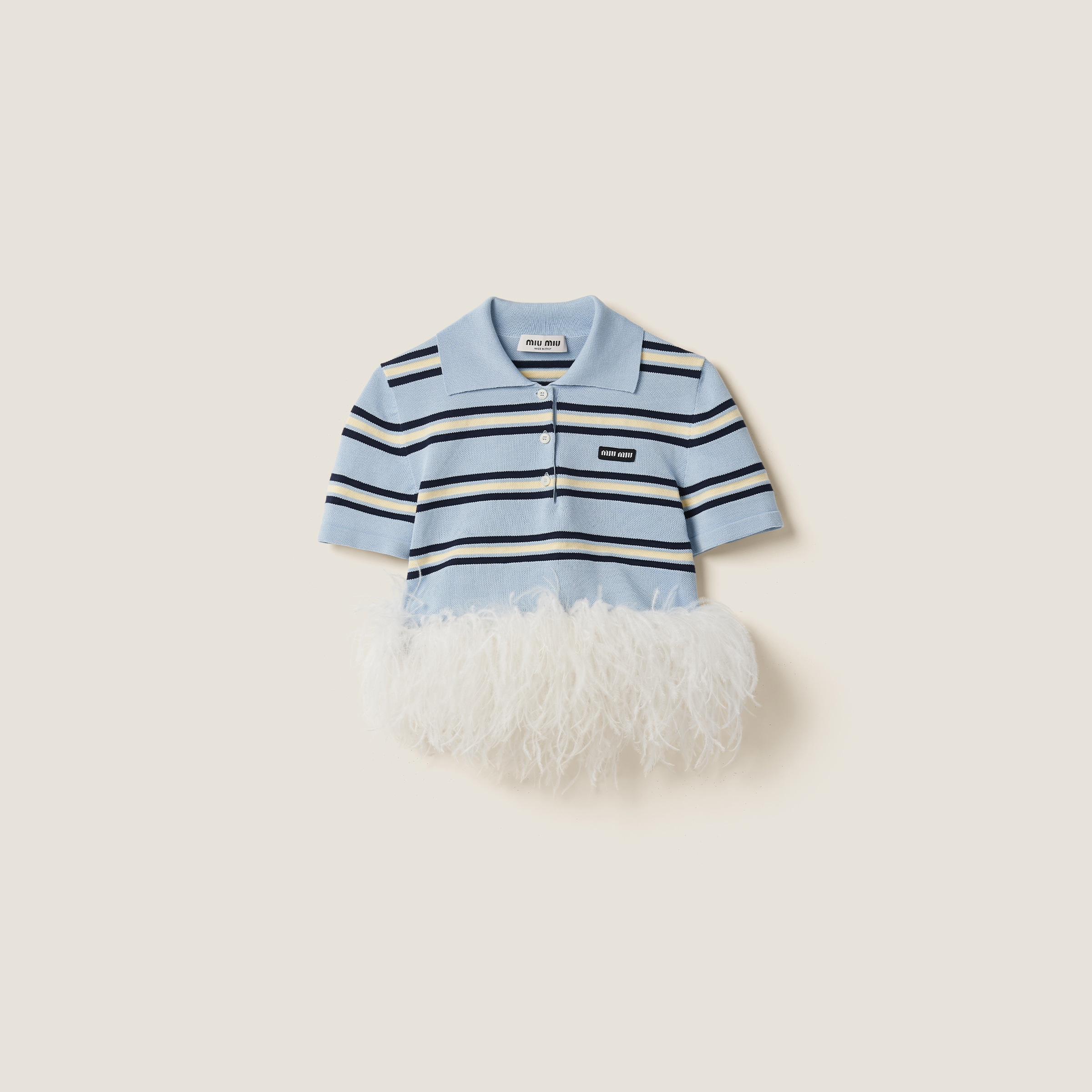 Silk and cotton knit polo shirt