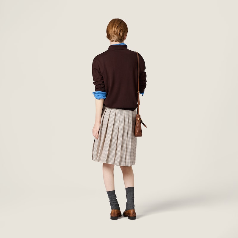 Wool knit polo shirt