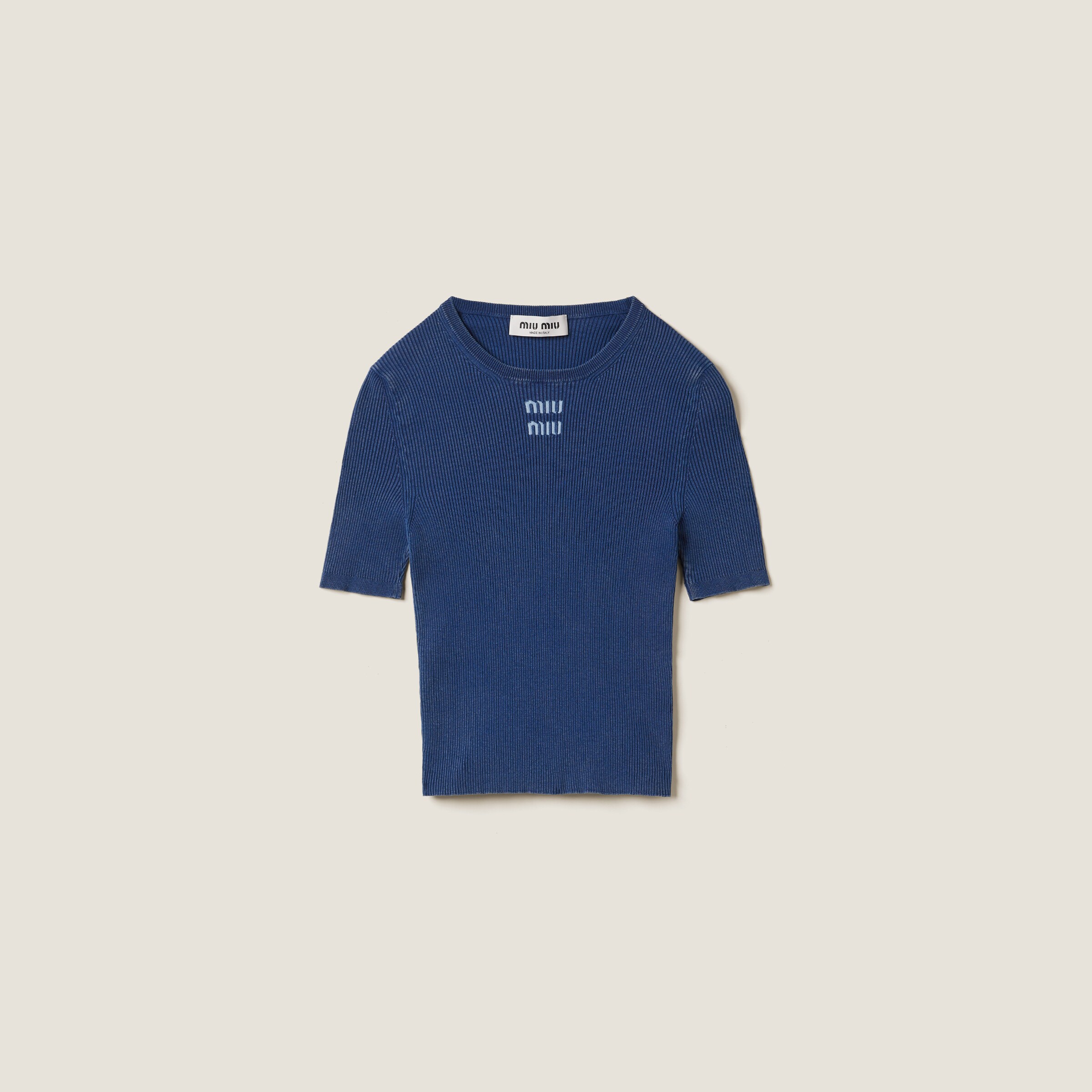 MIUMIU SHORT-SLEEVED KNITTED SWEATER STYLE 108