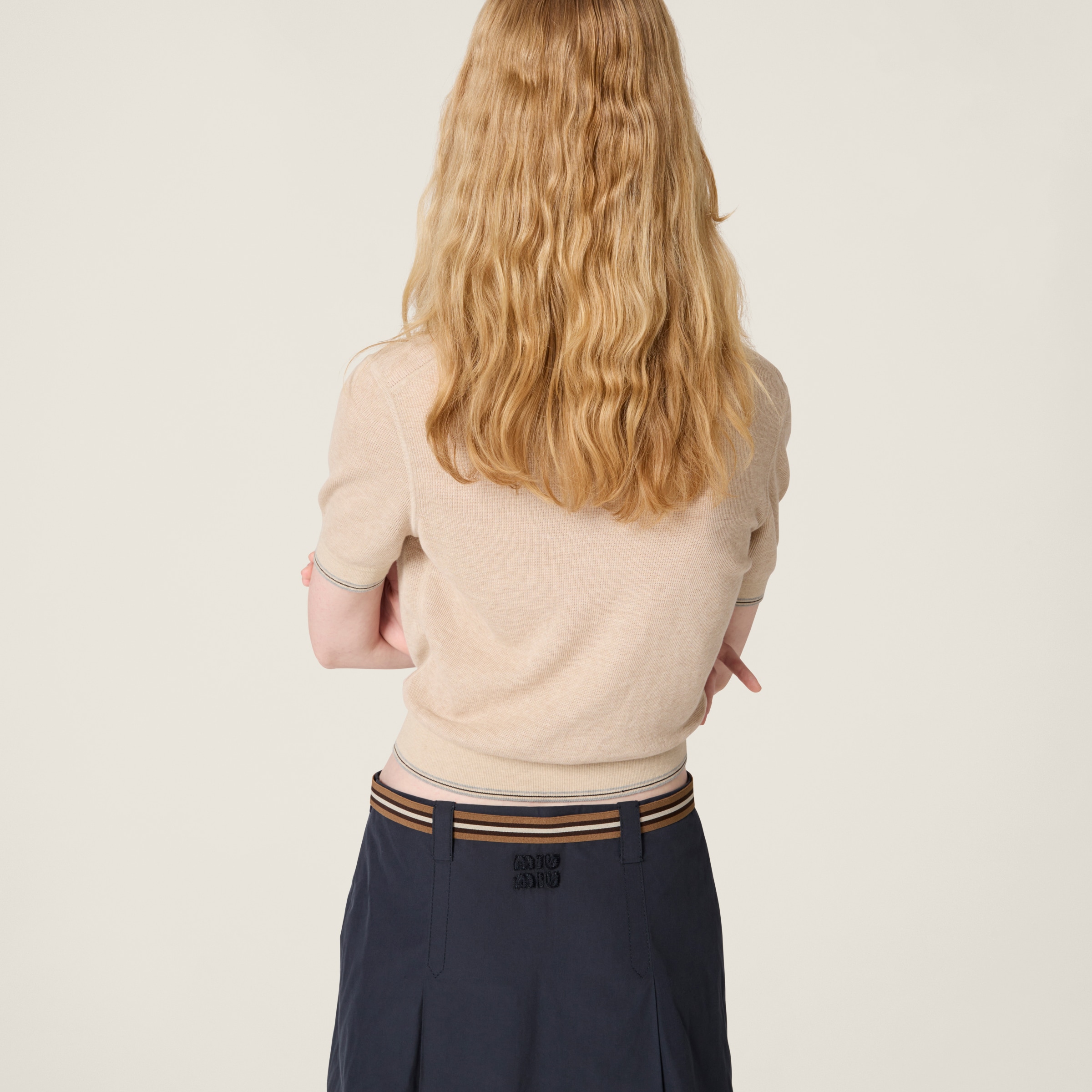 MIUMIU 26S SLEEVELESS POLO SHIRT 1000 main image 1