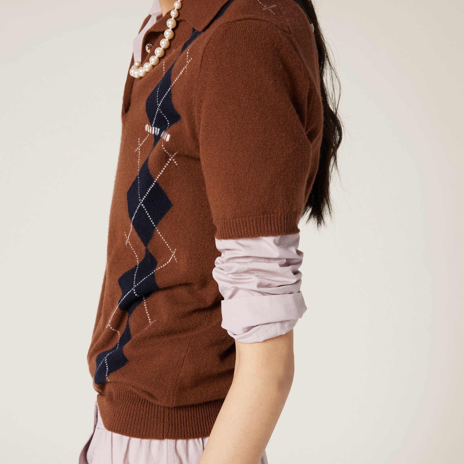 MIUMIU LONG-SLEEVE KNIT POLO 314