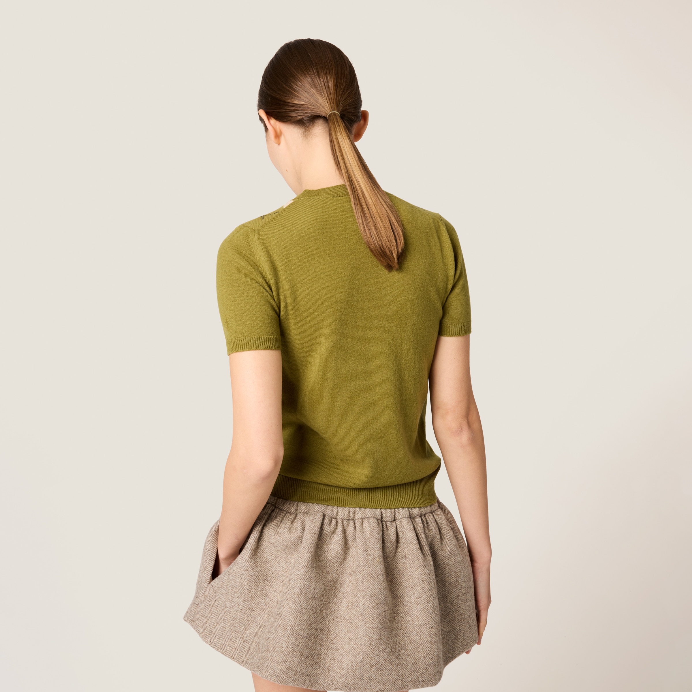 Miu Miu Cashmere Sweater In Fern