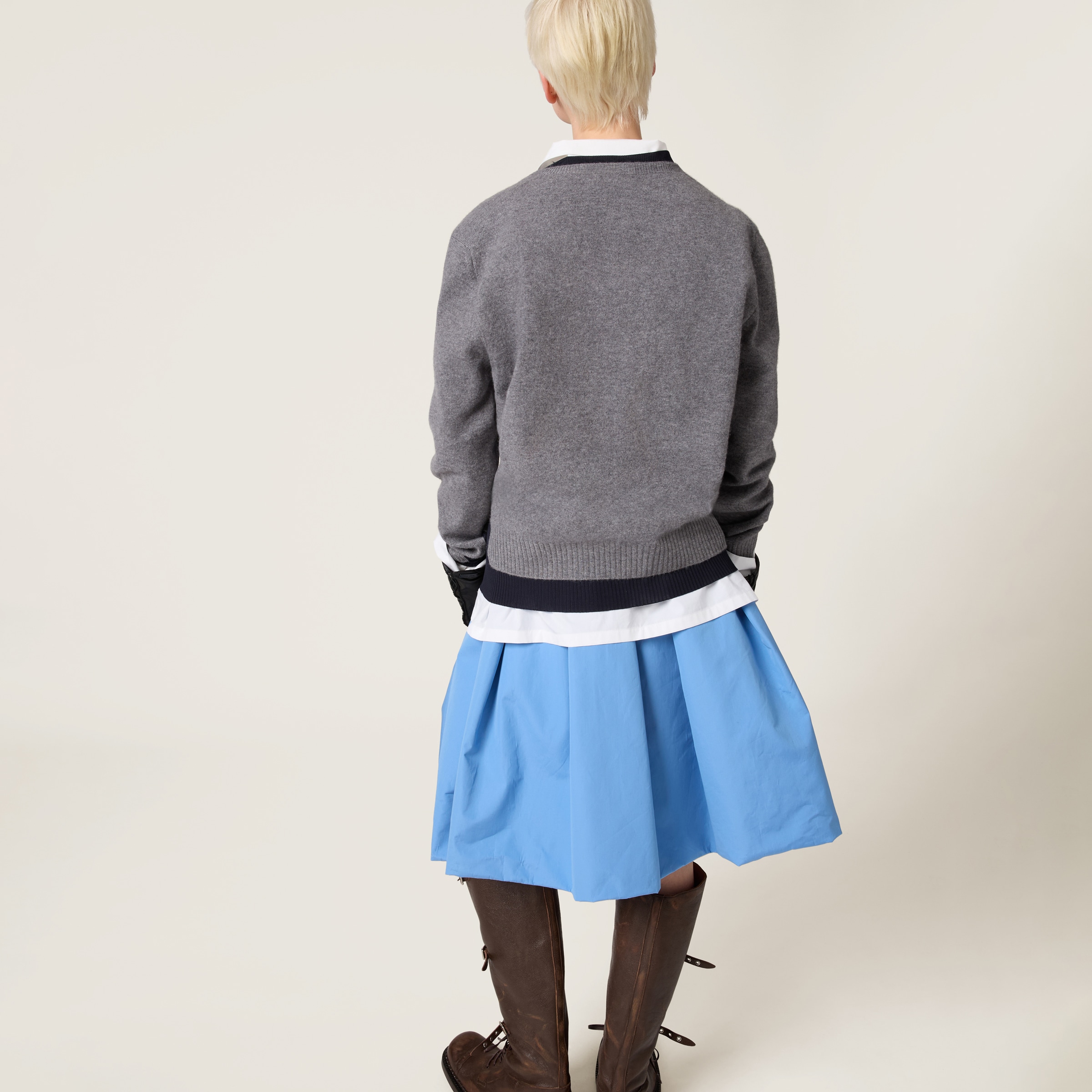 MIU MIU SILK AND CASHMERE V-NECK SWEATER