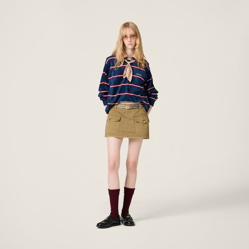 Polo in viscosa a righe