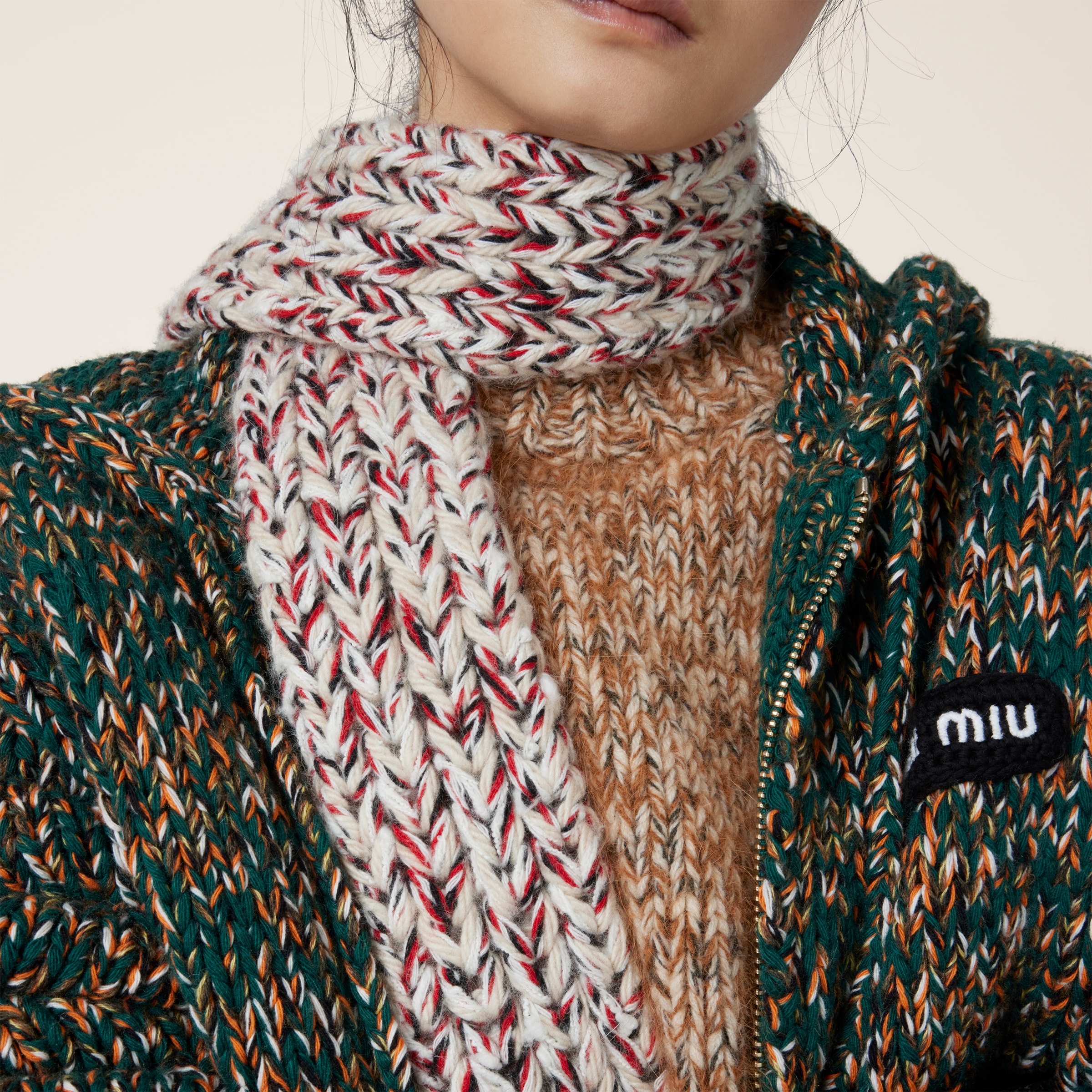 Miumiu 2025 Sailor Sweater Red and Navy Blue Wool