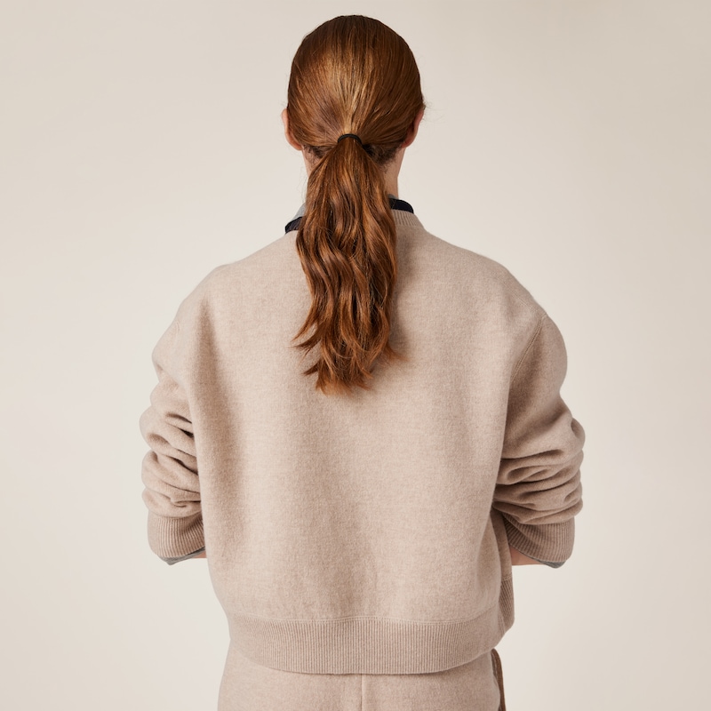 Pull en cachemire à maille double avec logo