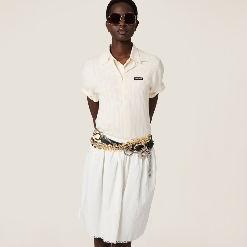 Pull polo en cachemire et soie