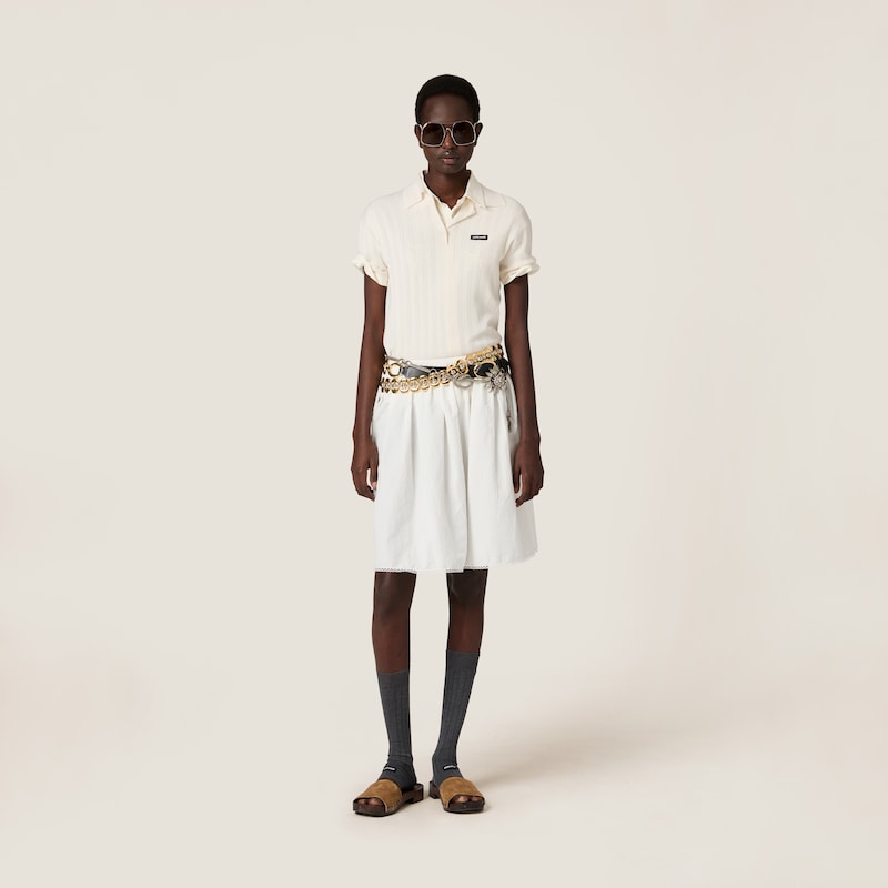 Pull polo en cachemire et soie