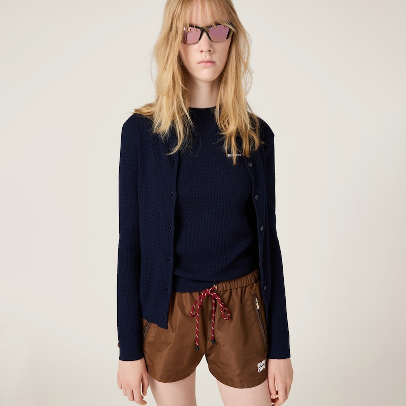 Cashmere and silk cable-knit crew-neck sweater