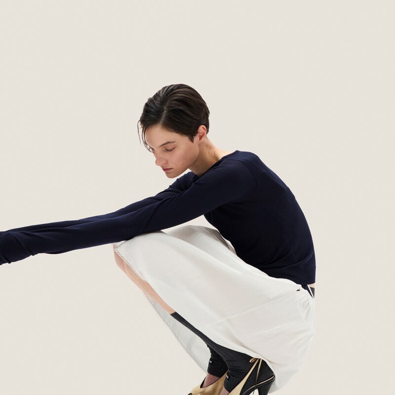 Wool boat-neck sweater