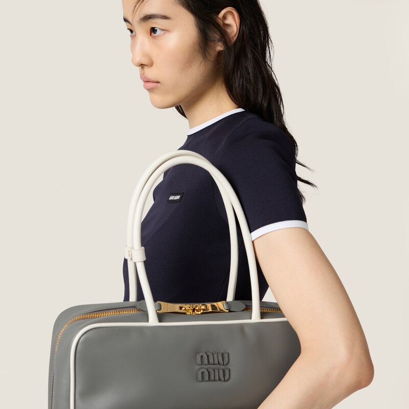 Technical yarn crew-neck sweater