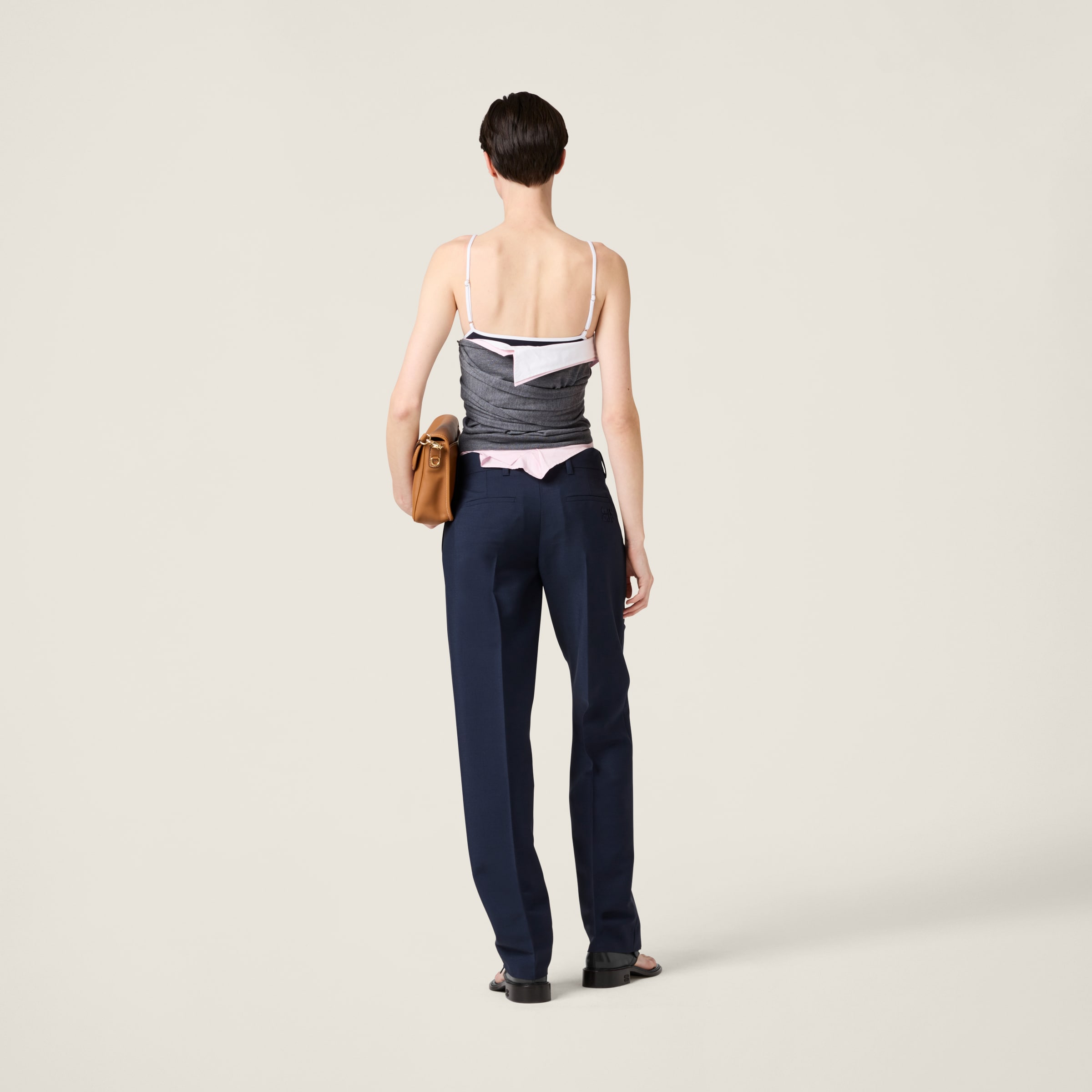 Miu Miu Women Wool Boat-neck Sweater In Slate Gray