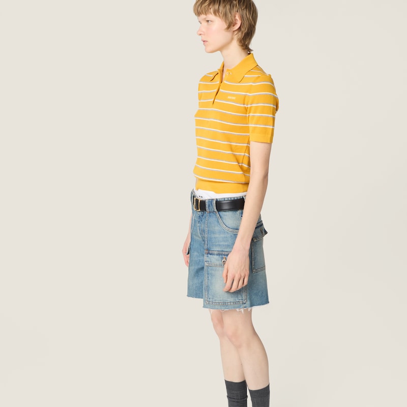 Cotton knit polo shirt