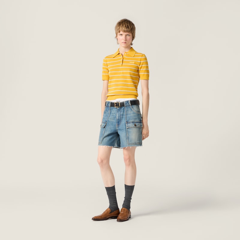 Cotton knit polo shirt