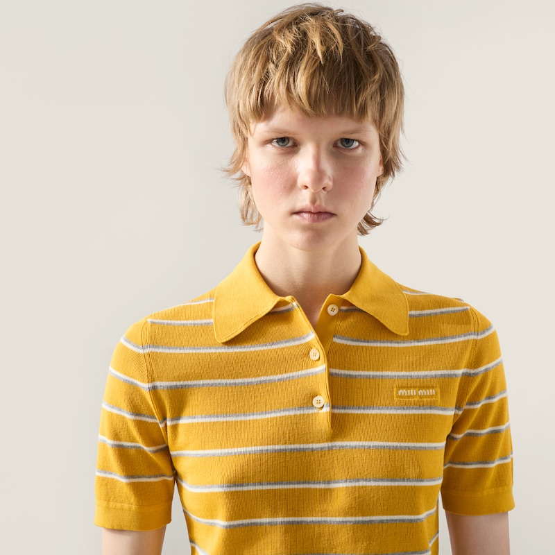 Cotton knit polo shirt