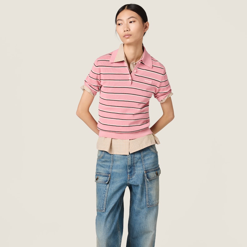 Cotton knit polo shirt