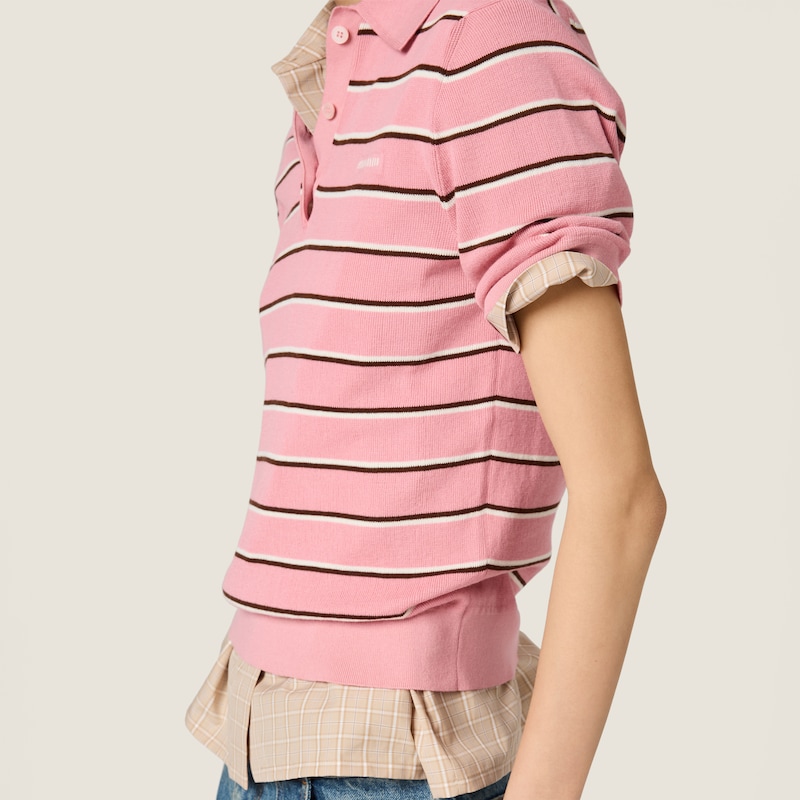 Cotton knit polo shirt