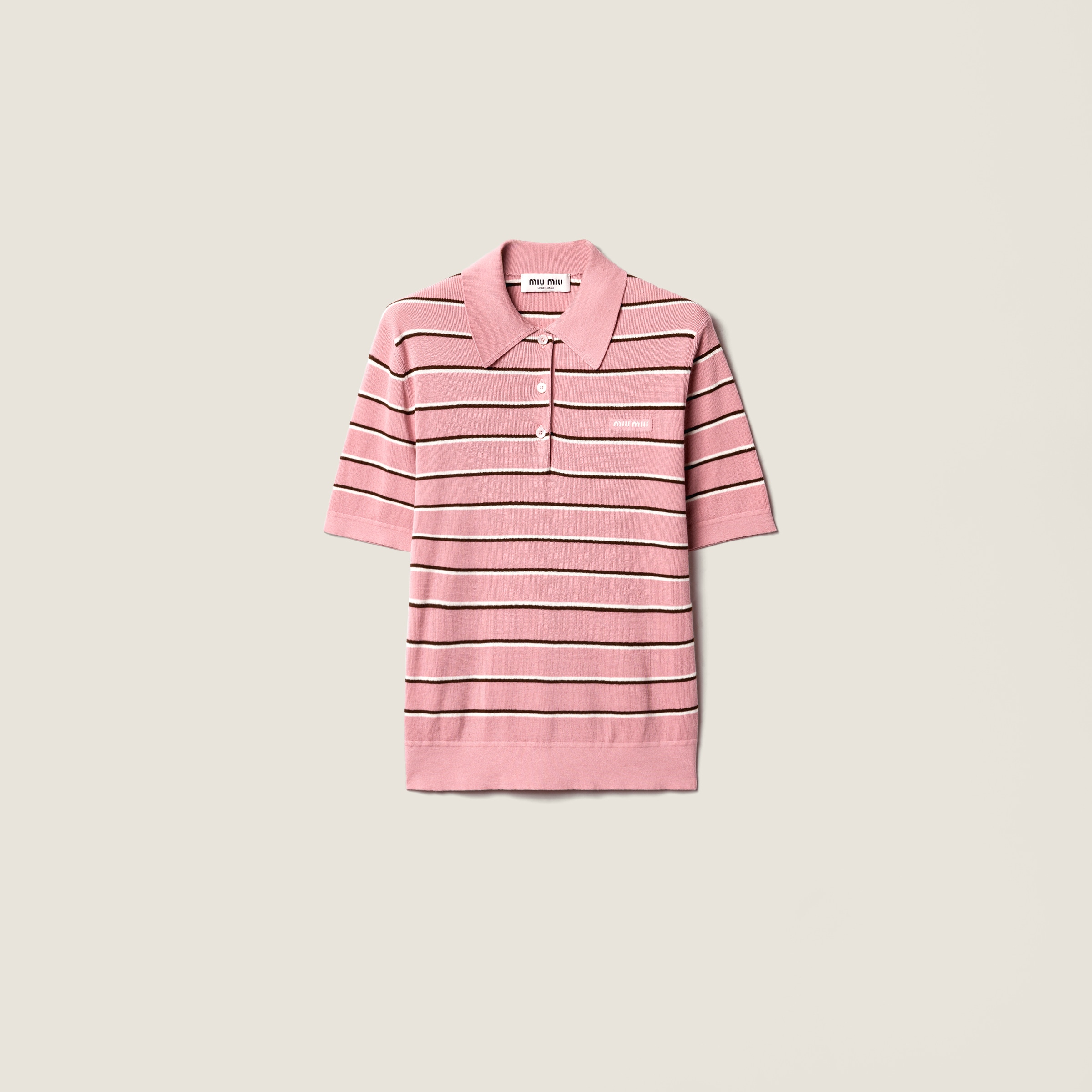 Cotton knit polo shirt from Miu Miu - $2,100