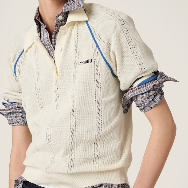 Cotton knit polo shirt