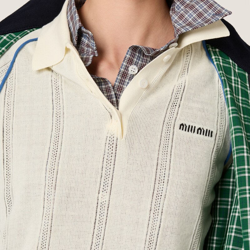 Cotton knit polo shirt