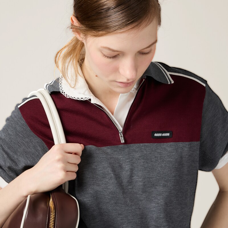 Polo en coton et soie