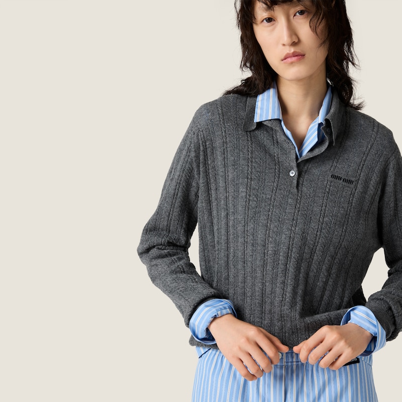 Cashmere polo sweater