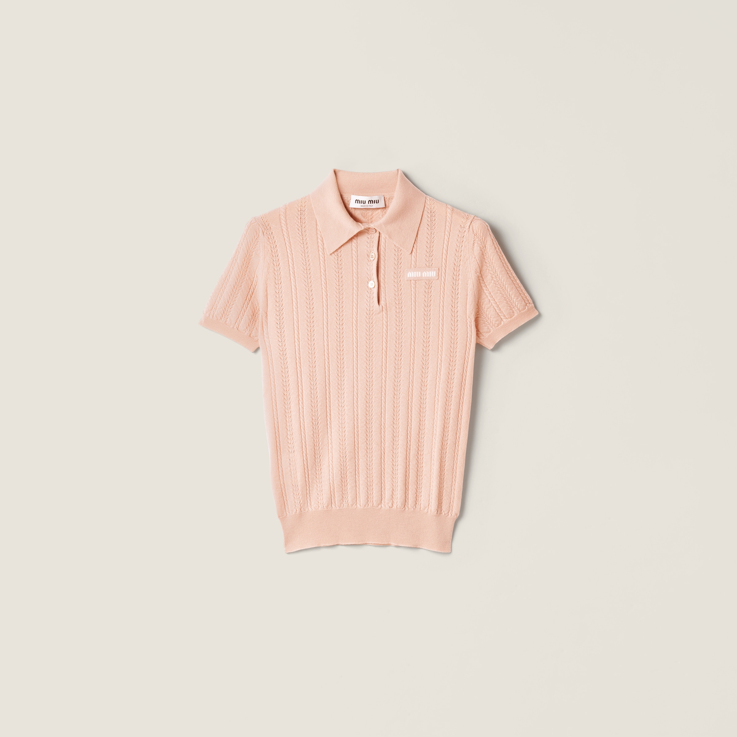Miu Miu Cashmere Polo Sweater In Pink