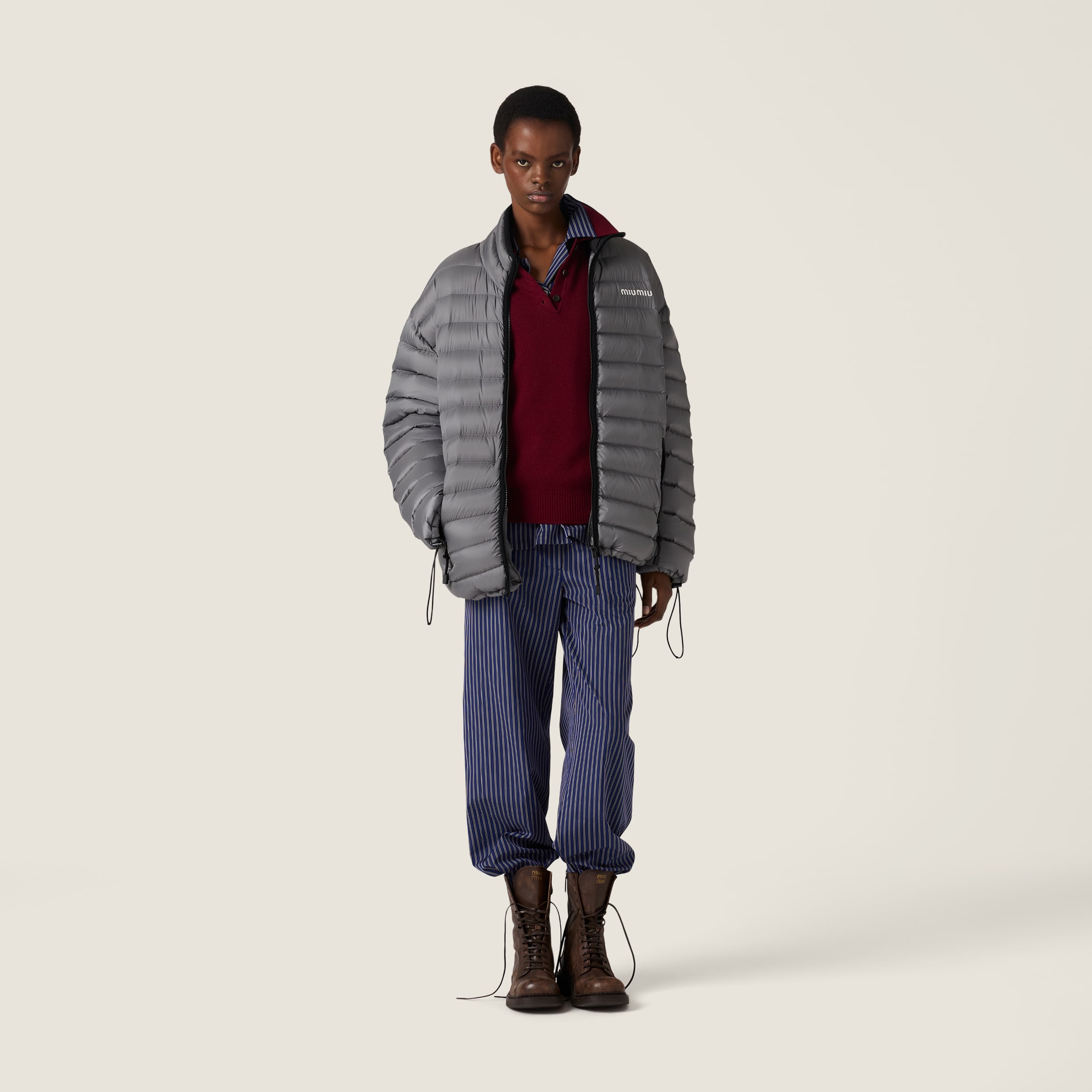 Miu Miu Cashmere Polo Sweater In Multi