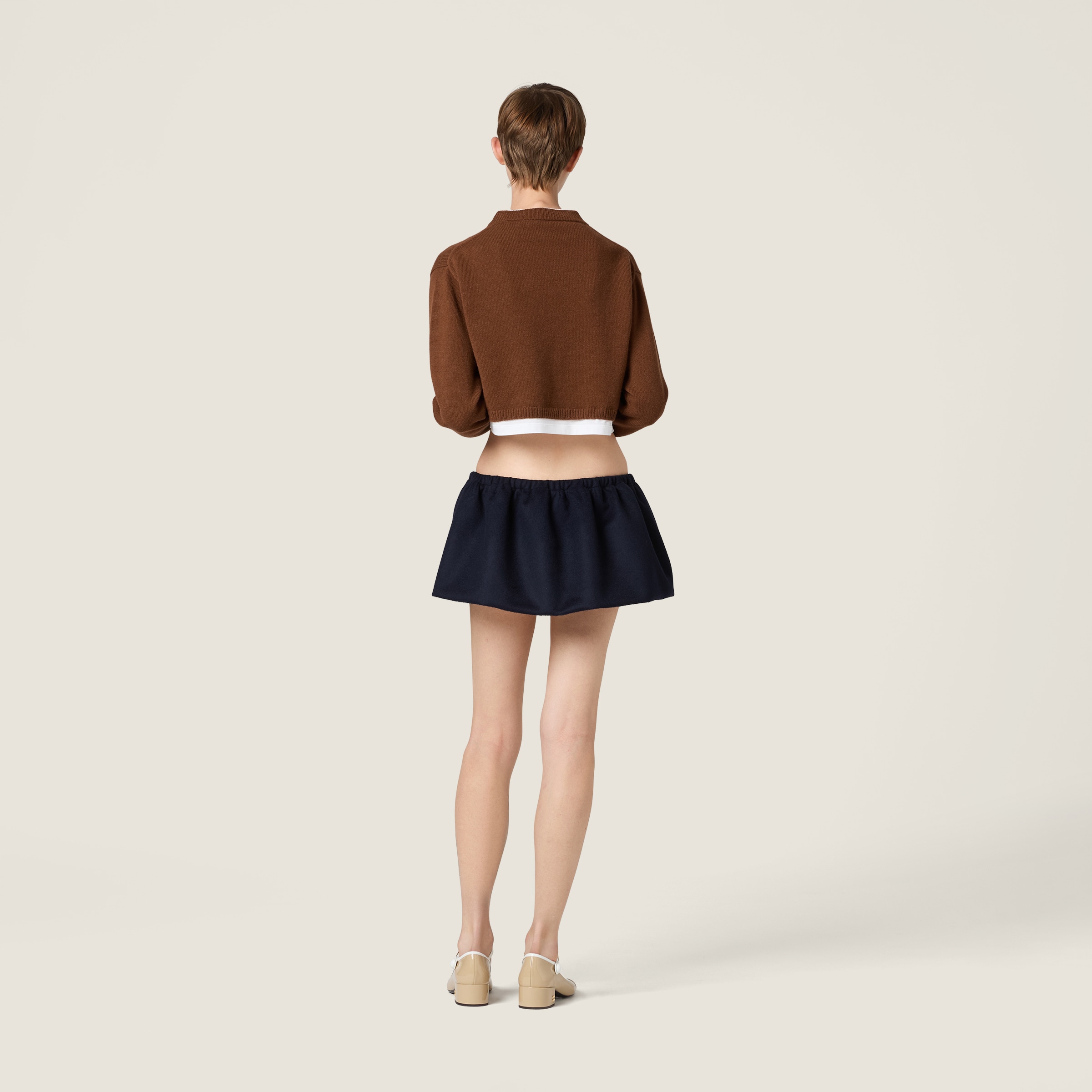 Miu Miu Cropped Cashmere V-neck Sweater