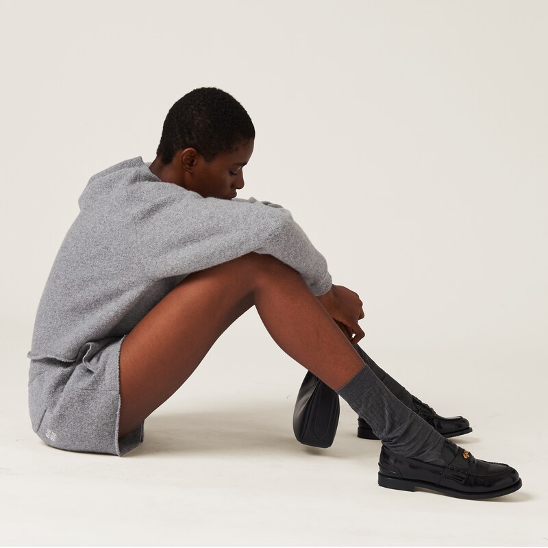 Wool and cashmere shorts