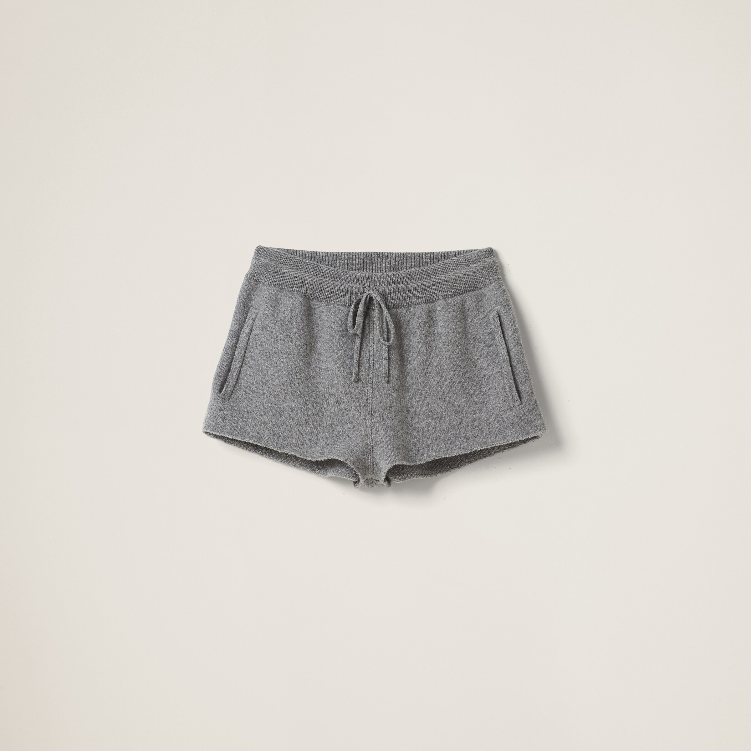 Miu Miu Wool And Cashmere Shorts In Grey