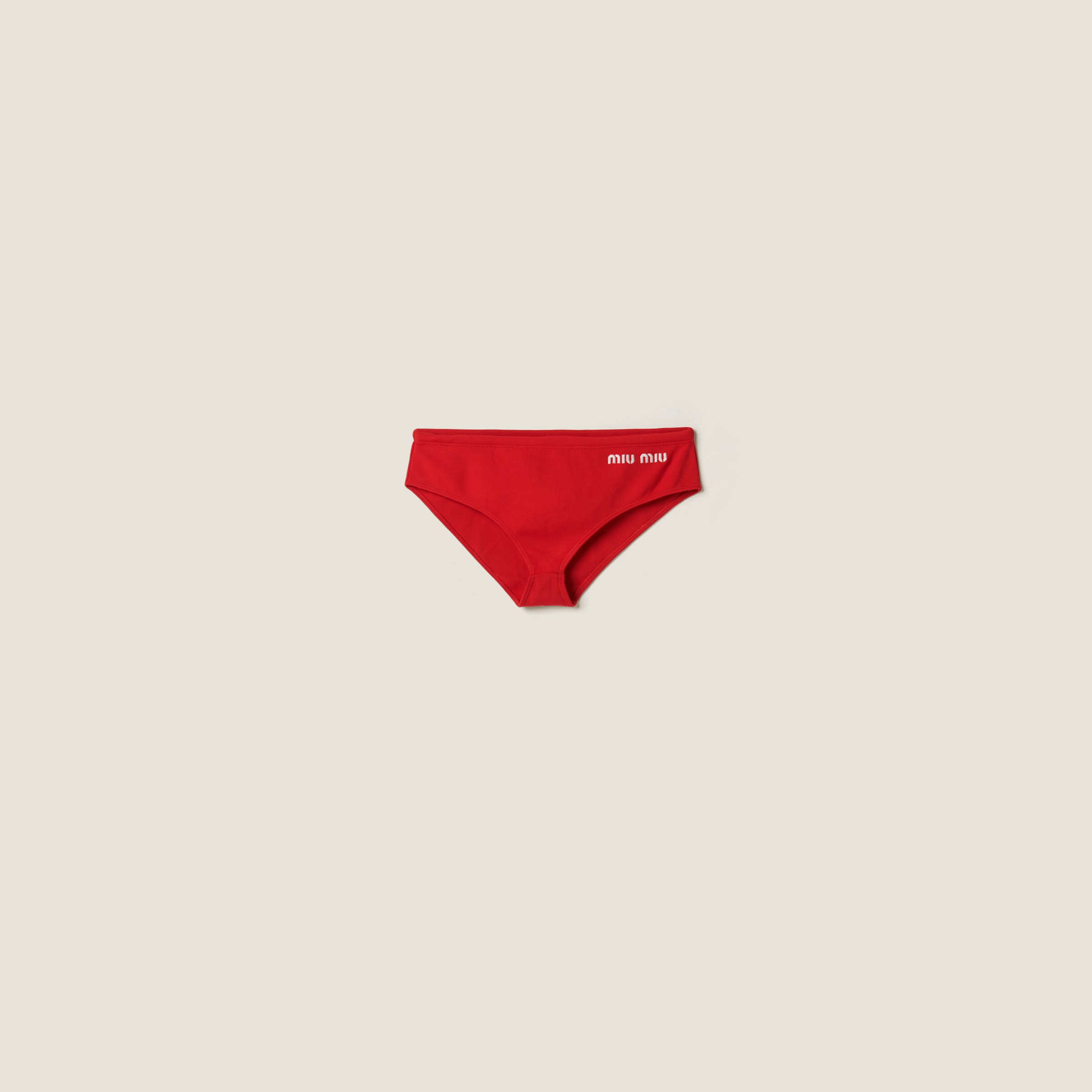 Miumiu Nylon Swimsuit In Red