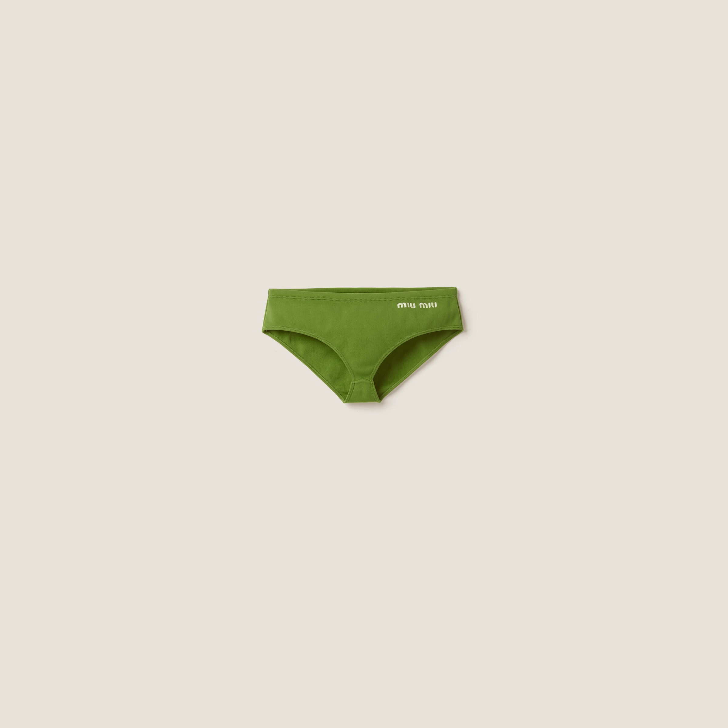 Miumiu Nylon Swimsuit In Pistachio Green