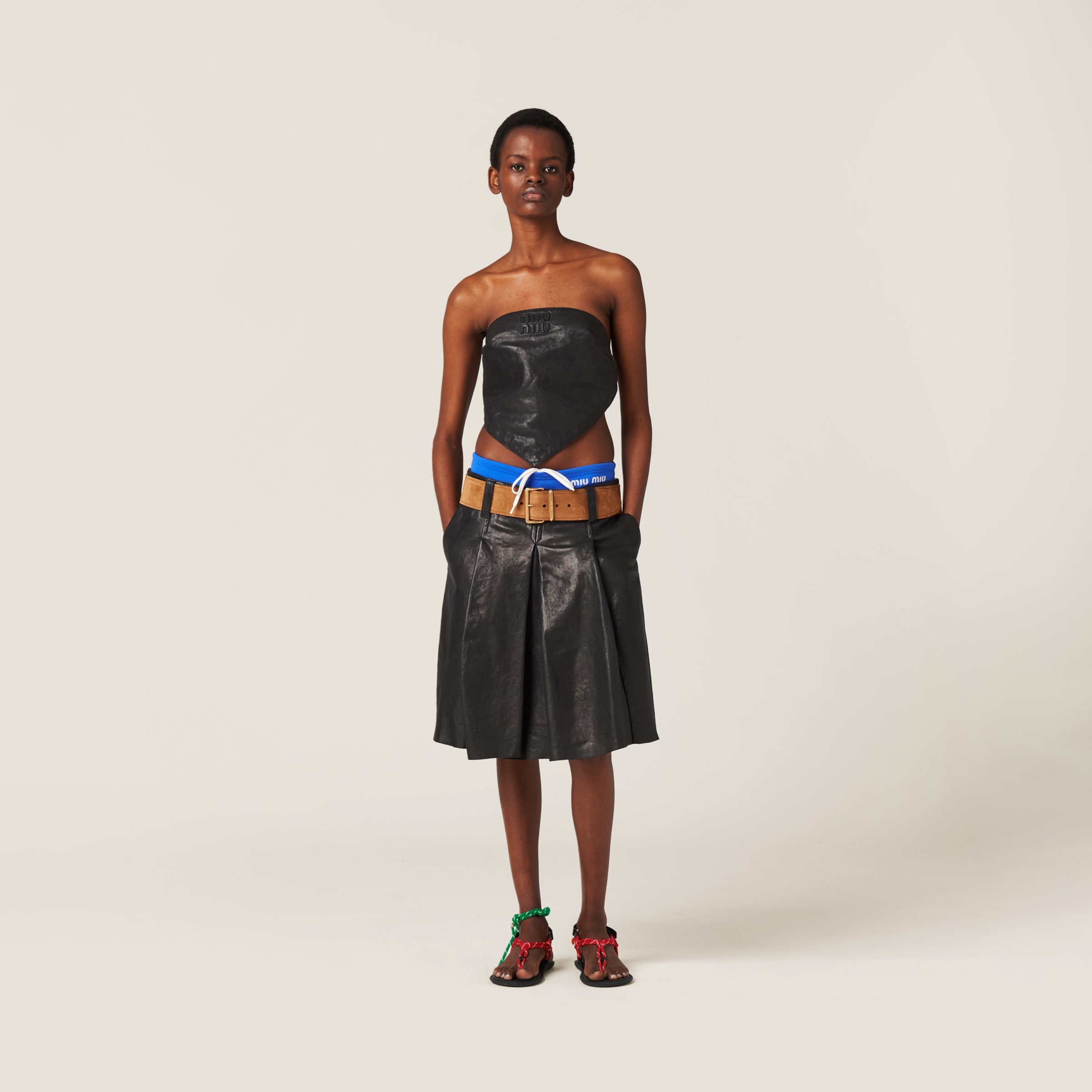 Miu Miu Nylon Swimsuit In Indigo Blue