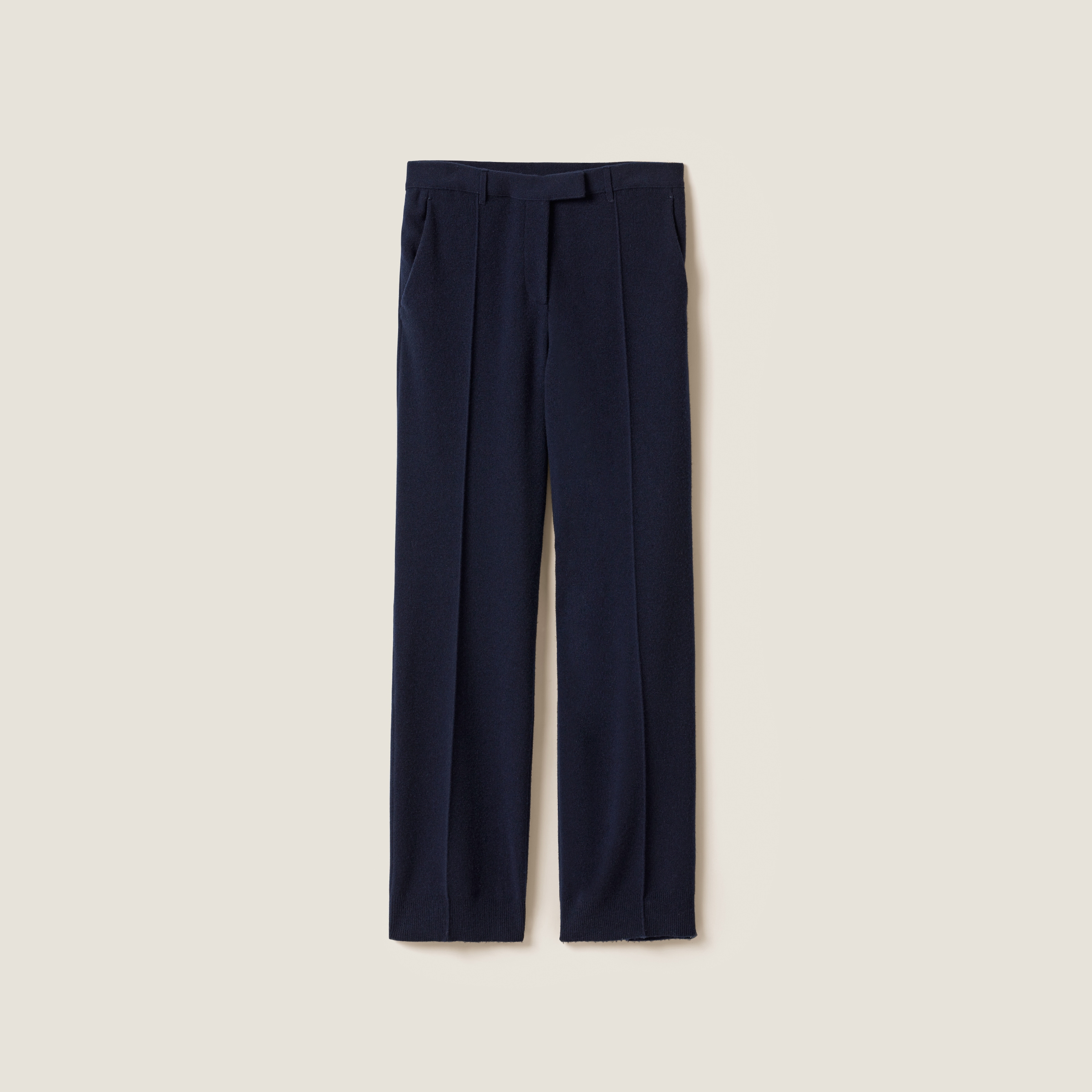 Miu Miu Wool And Cashmere Pants In Navy