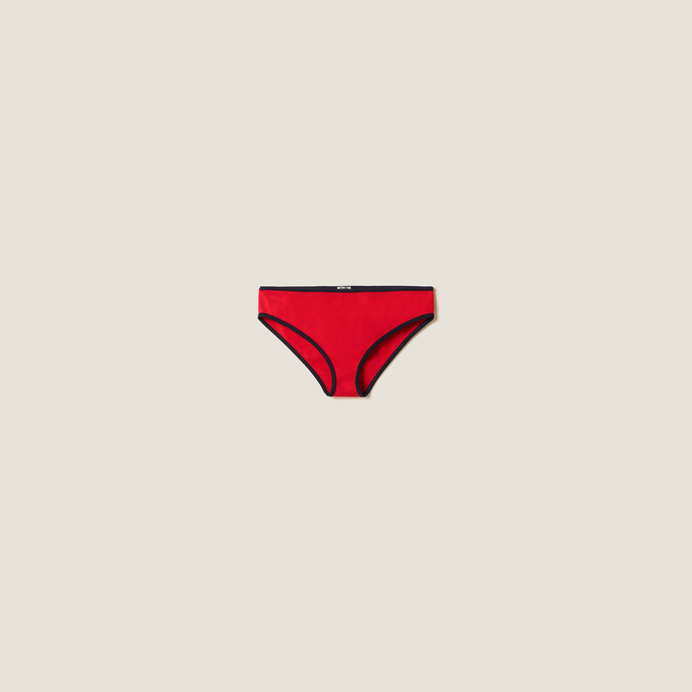 Miu Miu Technical Knit Swimsuit Bottom In Red/blue