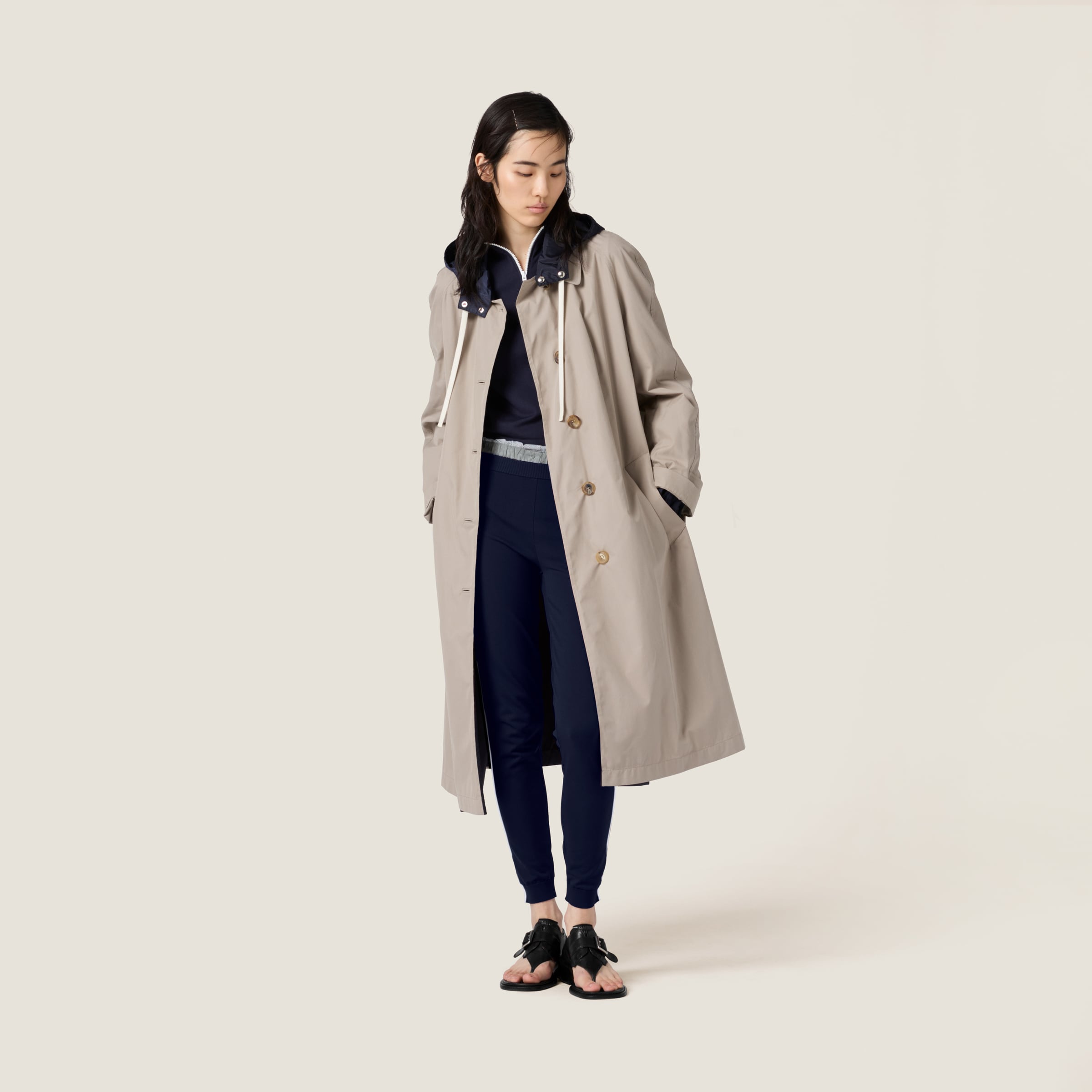 Miu Miu Technical Fabric Pants In Blue/white
