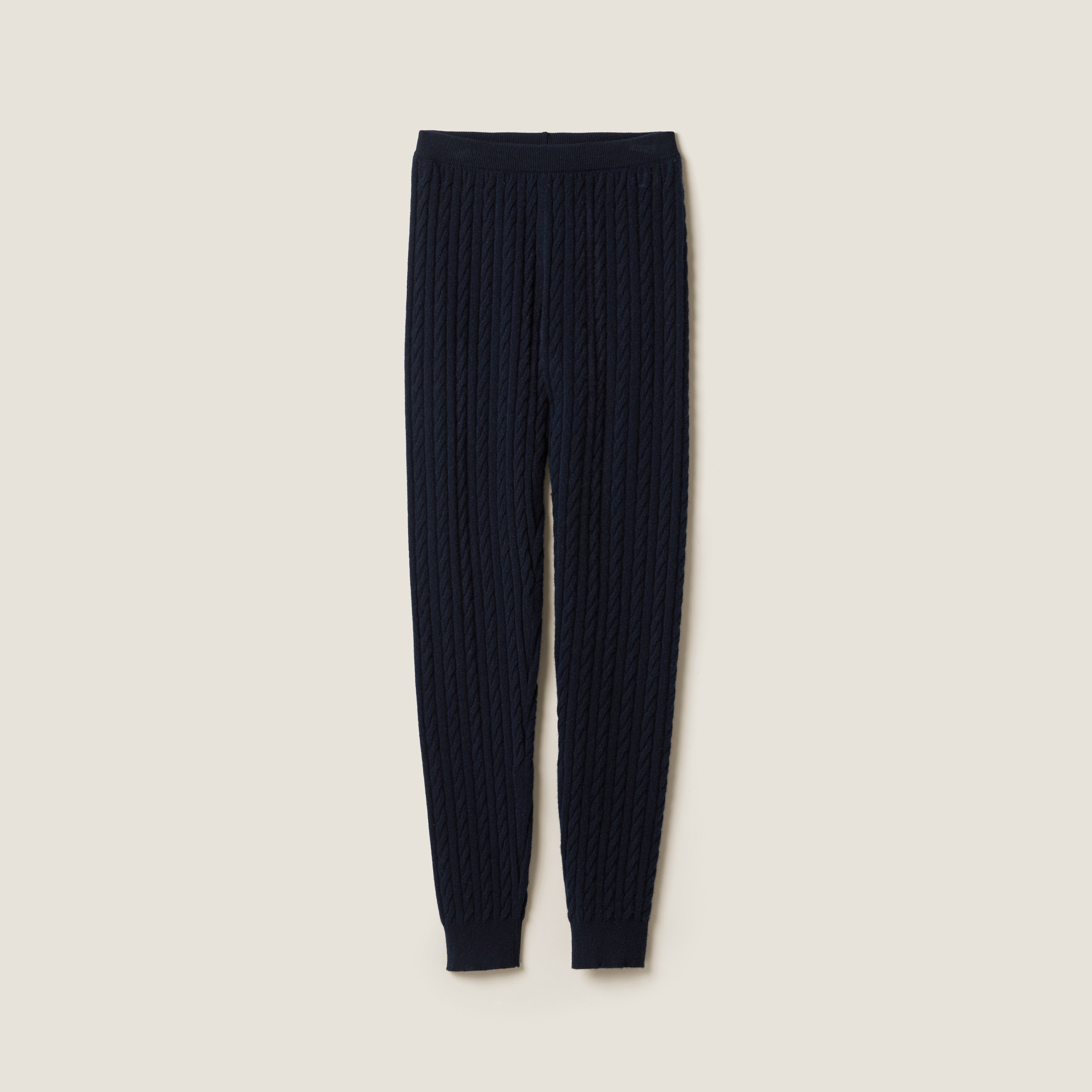 Miu Miu Prince of Wales Wide Leg Wool Trousers with Elastic