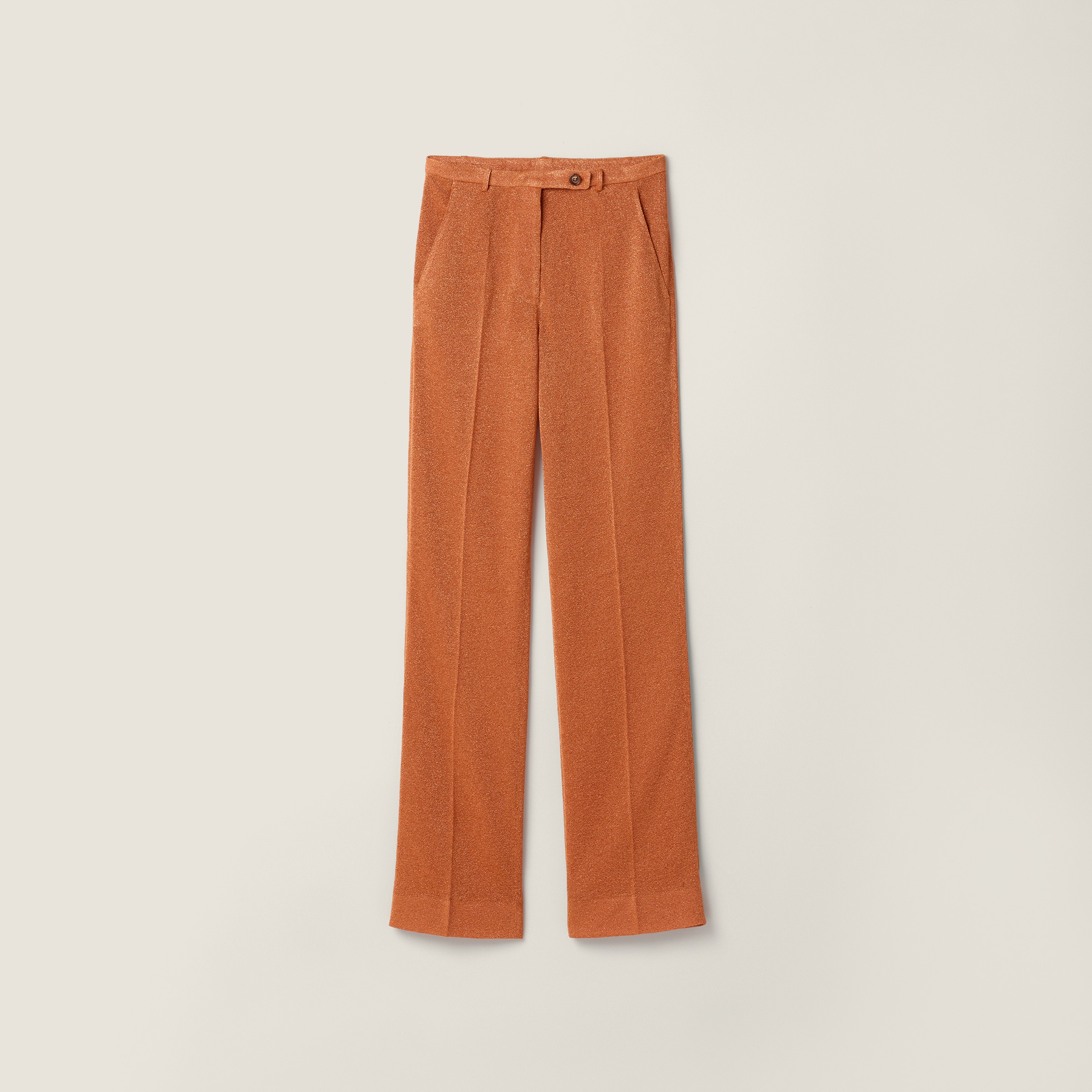 Miu Miu Lurex Pants In Orange