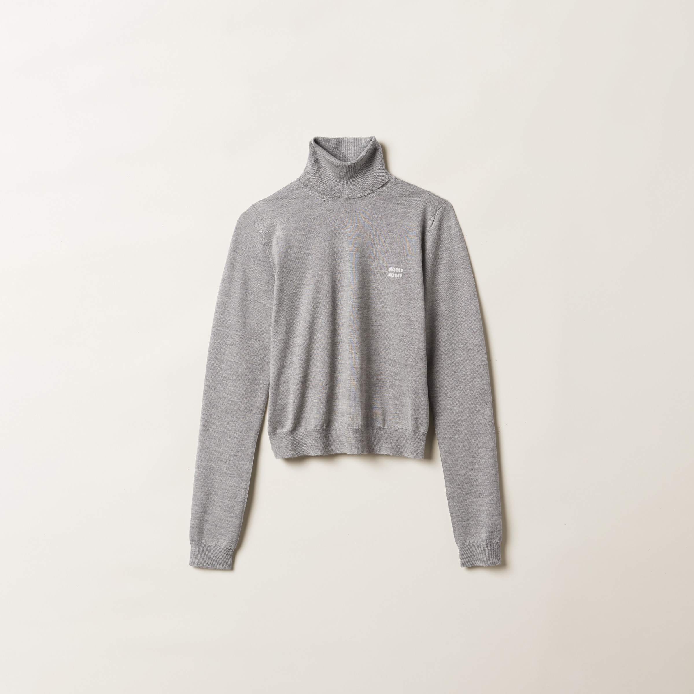 Miu Miu Cashmere And Silk Sweater In Marble Gray